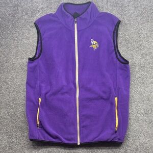 NFL Team Apparel Minnesota Vikings Football Reflective Fleece Vest Zip Mens XL